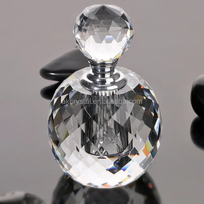 Оптовая продажа стеклянный флакон для парфюма с прозрачной алмазной крышкой в форме шара