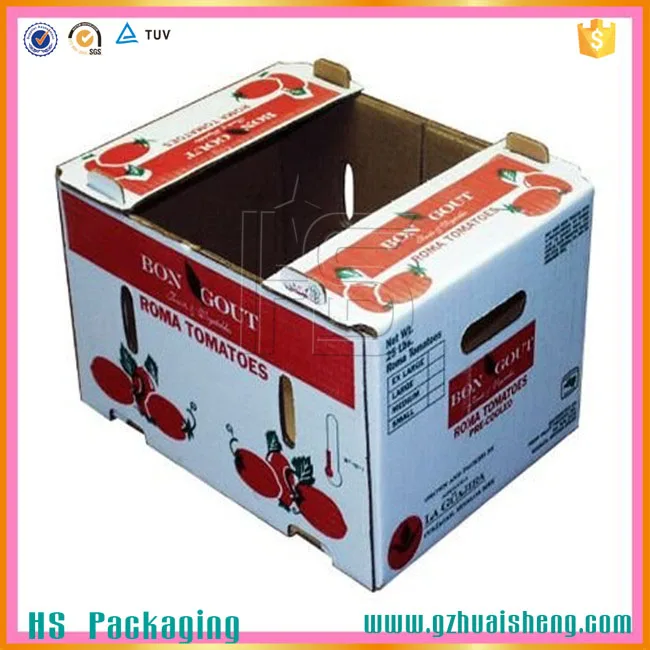 Vegetable Fruit Tomato Packing Boxes Wholesale, Custom Corrugated Box for Tomato Packaging Recyclable HS - GPB128 Huaisheng