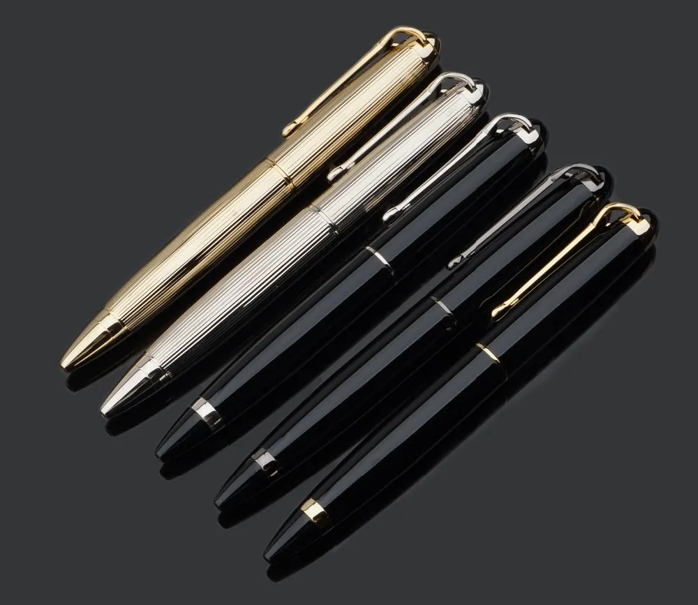 Шариковая ручка среднего размера 0,5 мм, металлическая шариковая ручка с золотым зажимом
