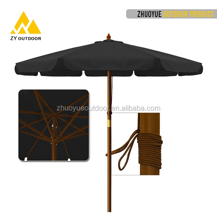 Wholesale good quality outdoor wooden garden umbrella patio umbrella for restaurant