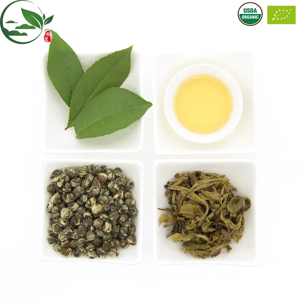 China Chinese Fujian Best Pure Loose Jasmine Sunflower Black White Scented Dragon Pearl Green Tea Ball Organic Jasmine Tea