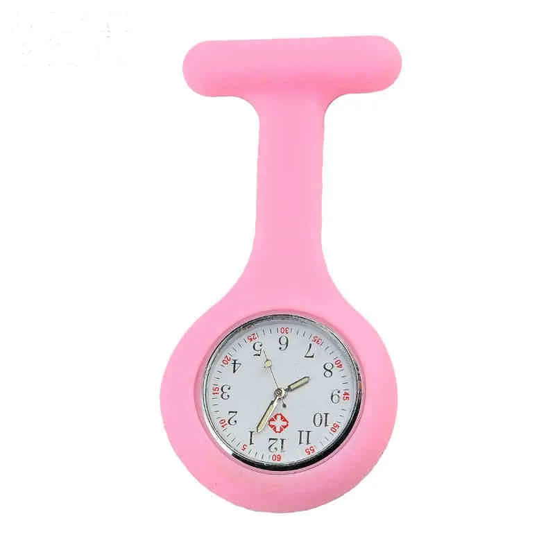 Медицинские часы для медсестер, низкая цена, светящиеся силиконовые наручные часы с иглой, рекламная продукция, карманные часы