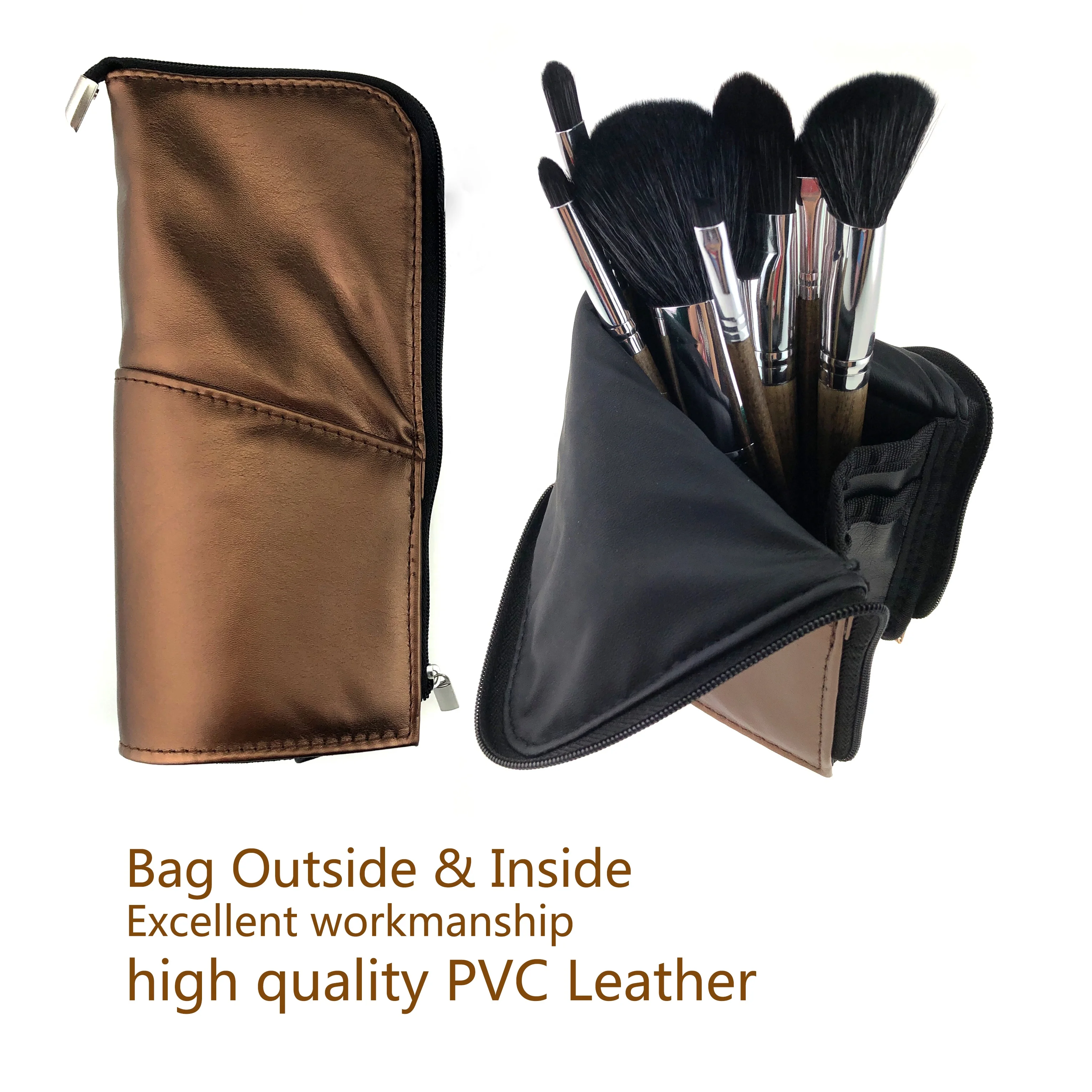 Профессиональный Логотип Женская портативная художественная искусственная веганская индивидуальная Кисть для макияжа Высокое качество для путешествий Профессиональный с сумкой набор кистей для макияжа