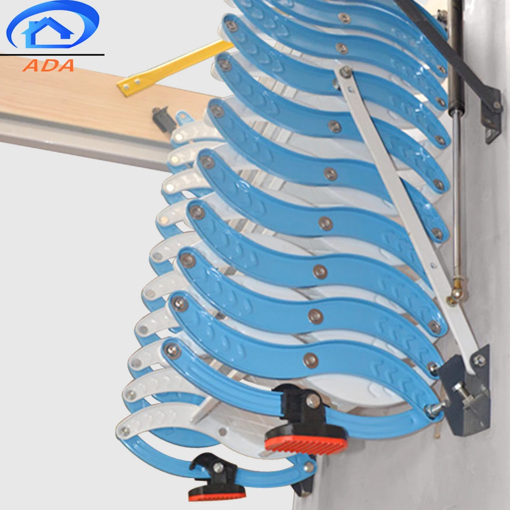 New Model Home Use Combination Extendable Carbon Steel Widening Colored Loft Stairs