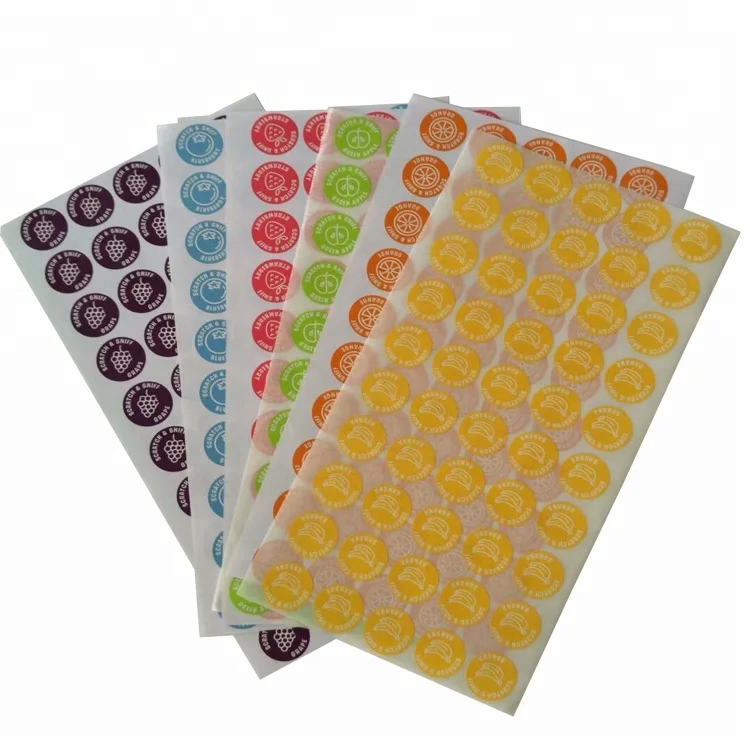 
Custom Long Lasting Fruit Scented Packaging Label Scent Printing Packing Scratch And Sniff Stickers 
