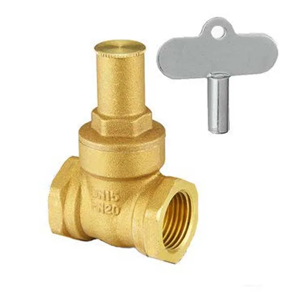 Factory supply locking brass water gate valve with key