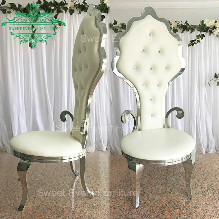wedding  furniture PU leather high back leisure  gold dining chairs for event