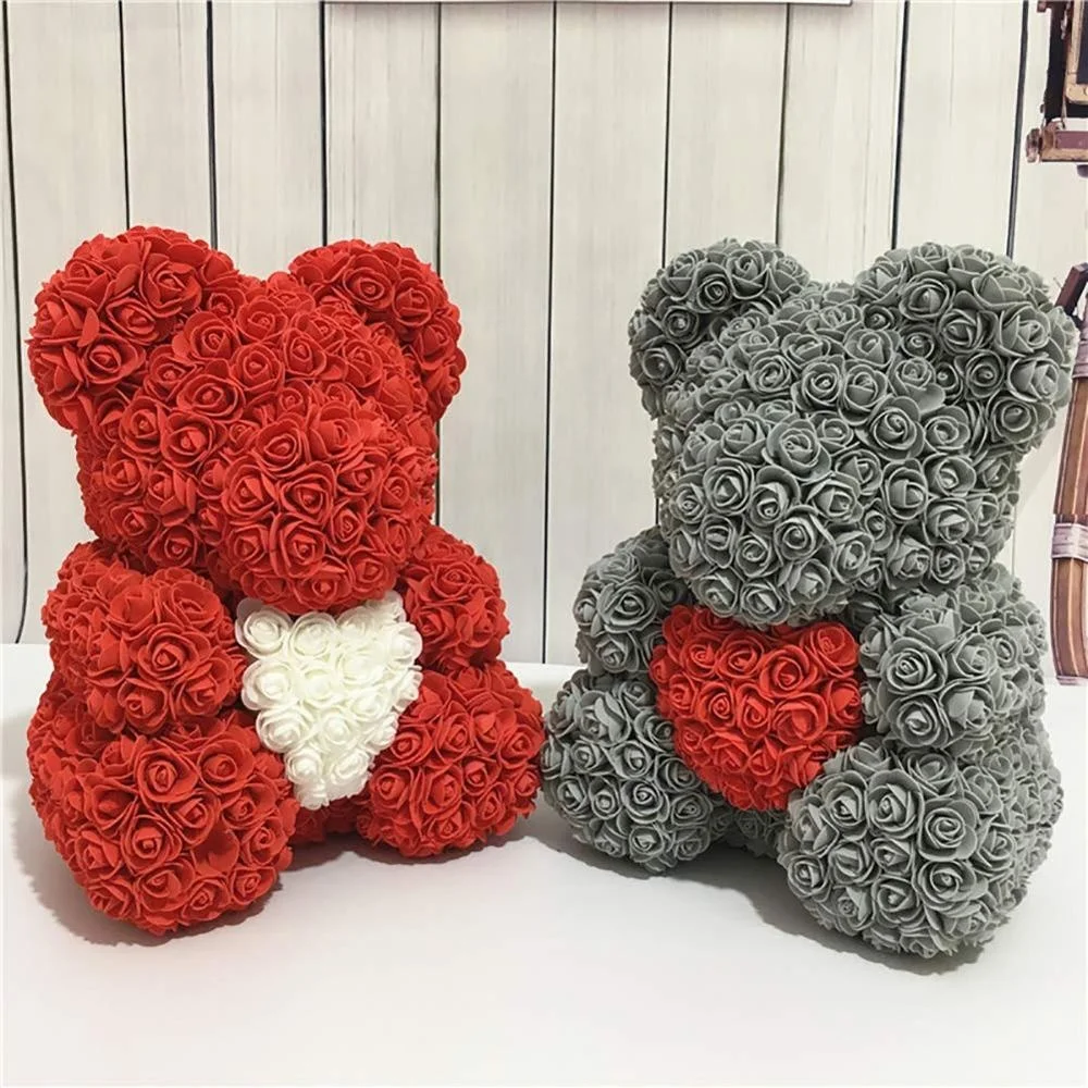 
Artificial Red Heart Plush Gift Box Rose Teddy Bear for Anniversary Christmas Valentines Gift 