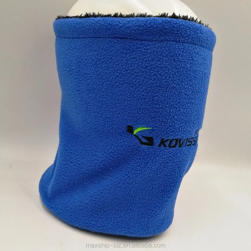 winter warm fleece neck warmer with embroidery logo