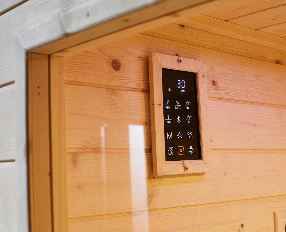 Two person luxury Family Infrared Sauna room, wooden steam sauna cabin, dry sauna box