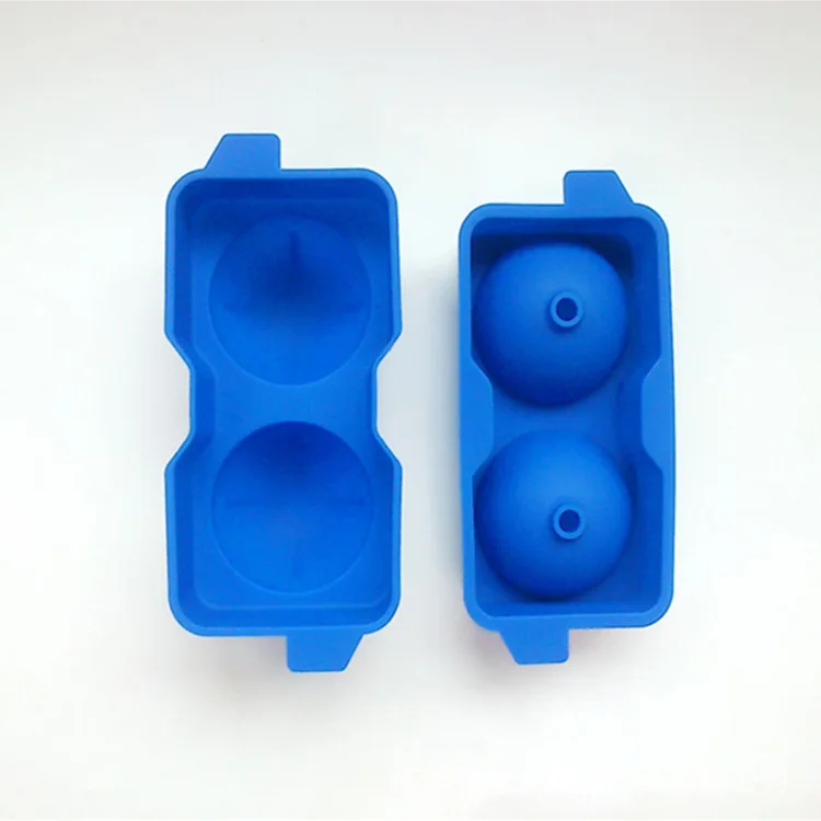 Silicone Sphere Mold Ice ball Maker 2 Cavity Silicone Large Ice Cube Balls 3D Ball Silicone Ice Cube Mold Tray