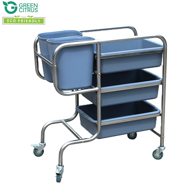 Stainless Steel Dish Collecting Cart Collecting Trolley for catering