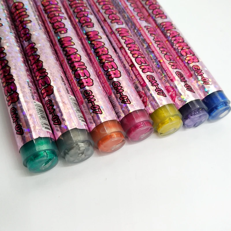 factory mini colorful glitter liquid chalk fabric glitter pen