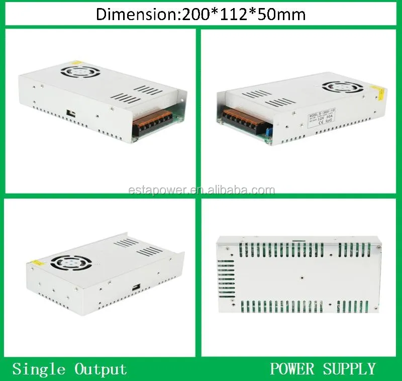 S-360-12 size 200*112*50mm Switching Power Supply 12V30A Adjustable power supply