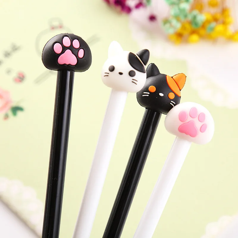 Wholesale bulk 0.38mm black ink novelty gel pen cat stylish gel pens for students