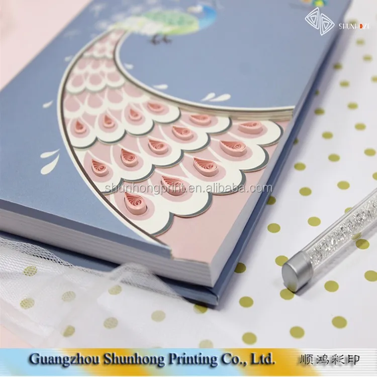 Твердый Переплет Свадебный Гость Книги Ручной Работы Рюш Бумаги Ноутбуки Дешево Оптом с Заводской Цене