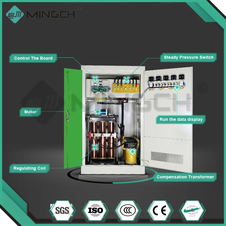 MINGCH SBW Series 3 Phase 50 Kva Voltage Regulator Stabilizer 3 Phase Voltage Stabilizer