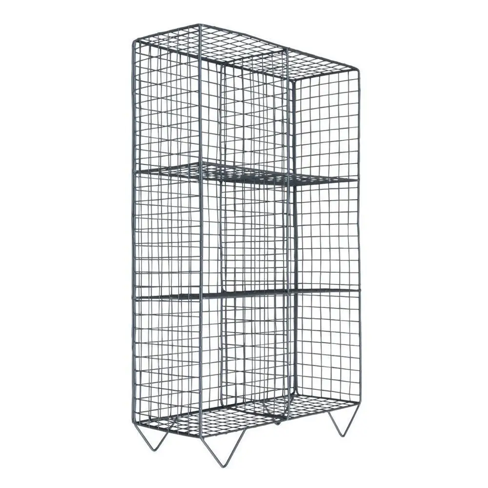 Wall Mount Metal Wire Shelving Industrial Style Basket Magazine Storage Shelves Rack Book Storage Baskets For Sale