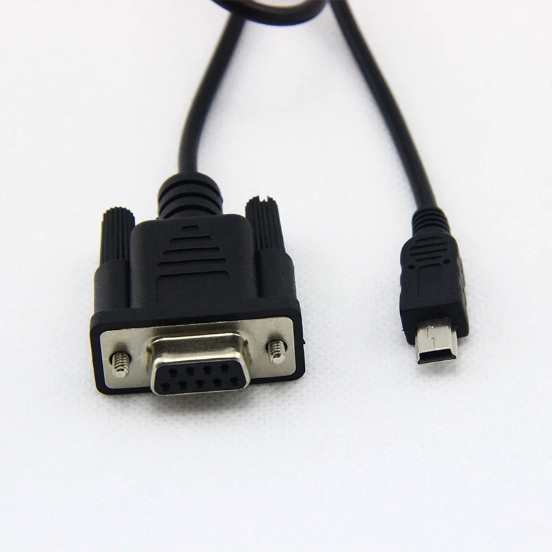 Black RS232 DB9 to Mini USB Cable