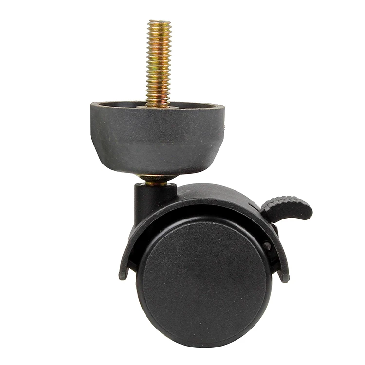 Black 50mm 2 inch castor wheel U bracket pu edge chair caster sofa leg with castor