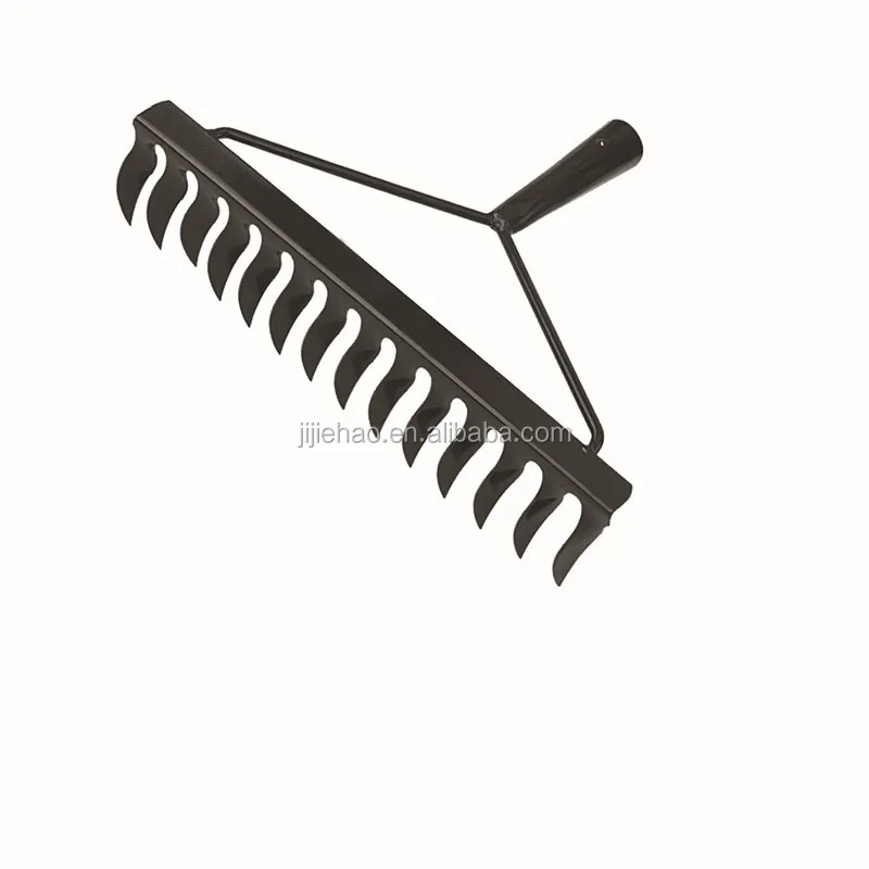
14 tine flat garden rake head black grass rake 