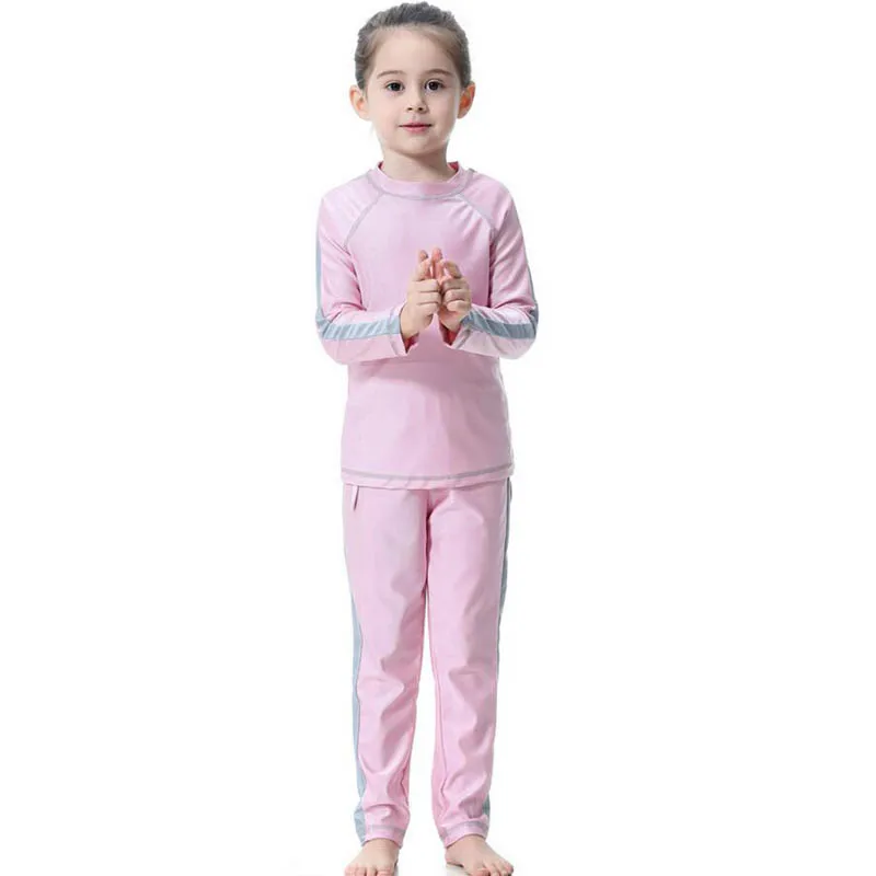 200pcs customized Full body covered arab little girl swimwear muslim girl beachwear Islamic long swimsuit for arabic kids with hijab No.116