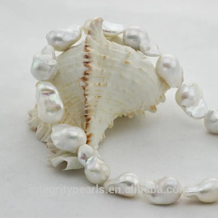 15mm AA grade very nice wholesale big size fireball nucleated baroque freshwater pearls