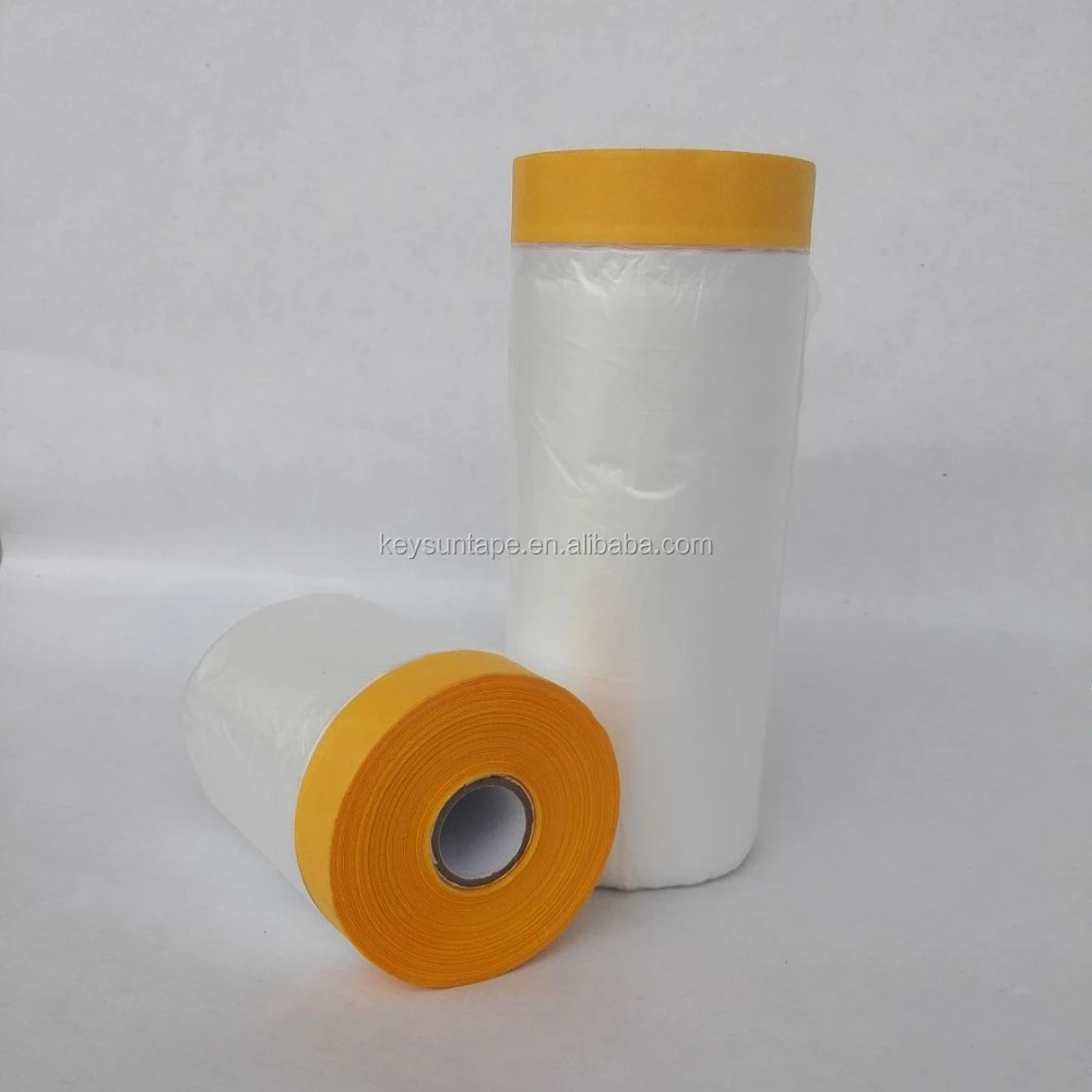 
pre-taped drop film for window and door wall protection 