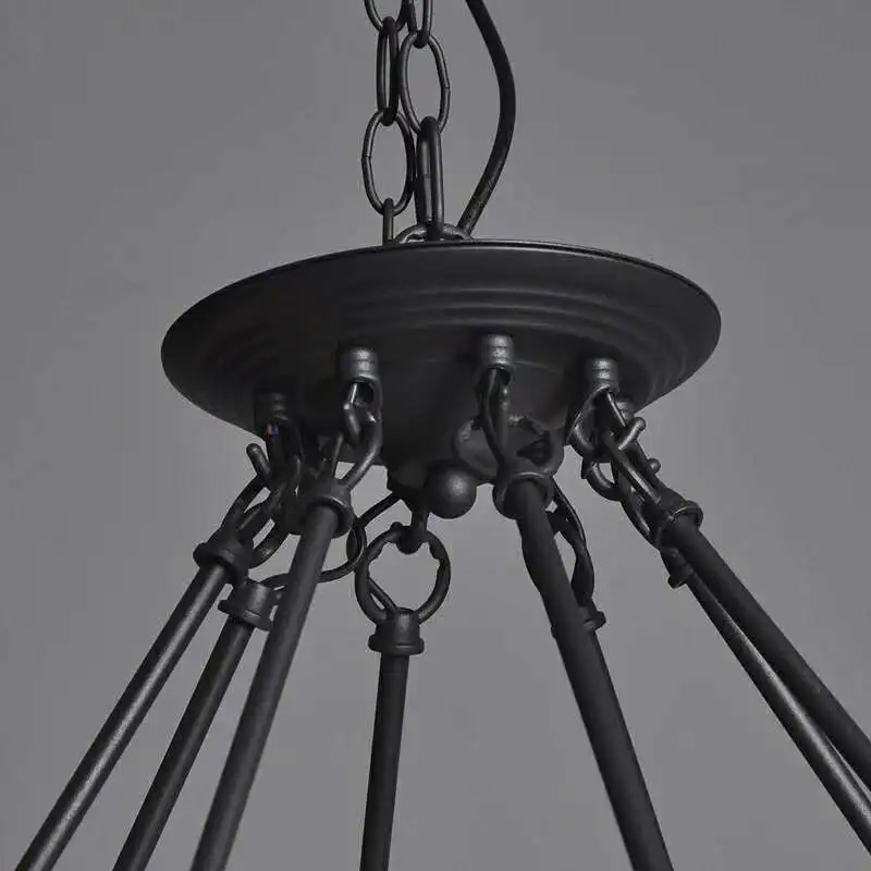 Vintage industrial loft hemp rope pendant lamp