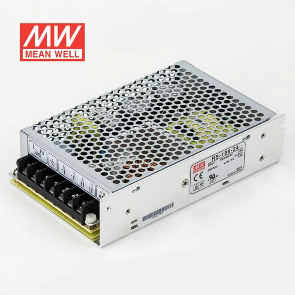 RS-100-24 4,5a AC-DC одиночный источник питания 24 в 100 Вт, высокая эффективность, длительный срок службы и высокая надежность, низкая стоимость