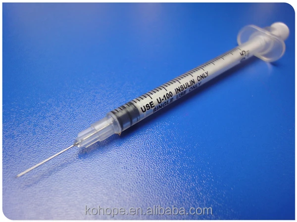 0.3ml 0.5ml 1ml disposable insulin syringe
