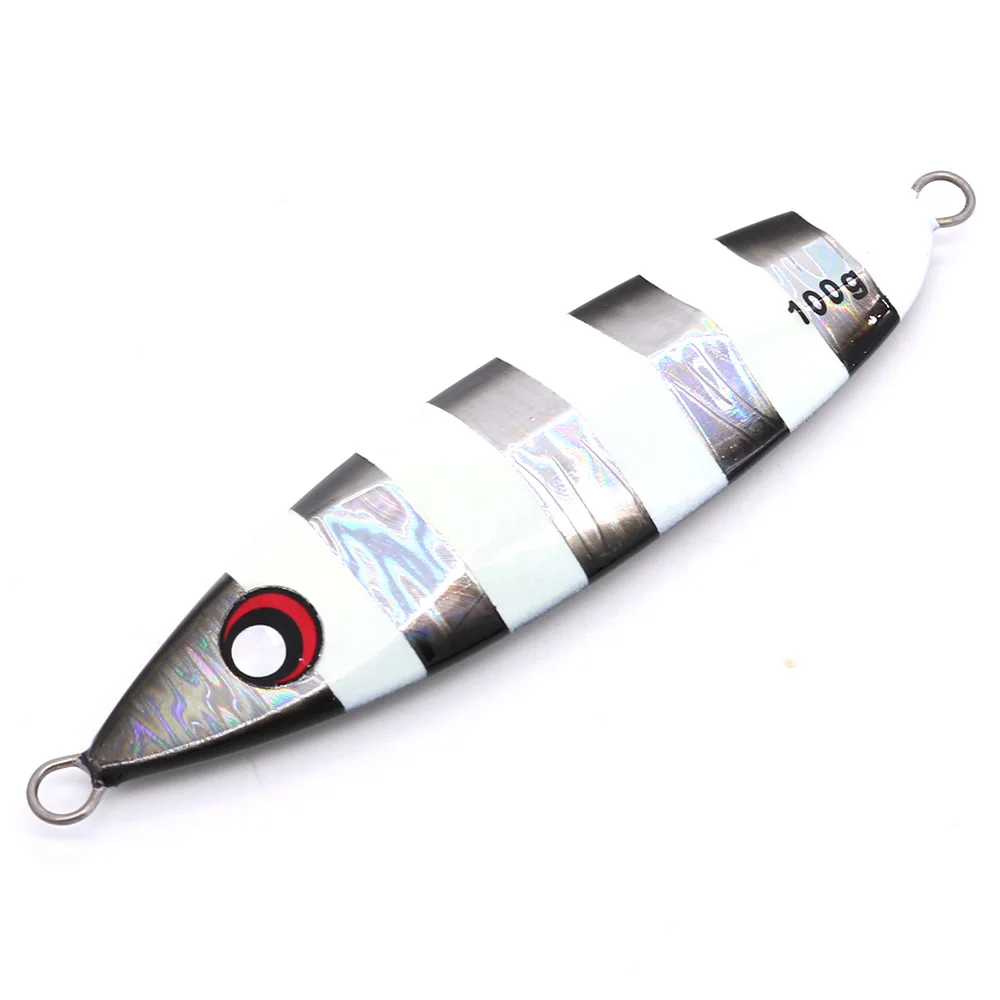 Castfun 60g 80g 100g 150g METAL SLUG Slow Pitch Metal Jigs GLow Saltwater Fishing Jigs Pesca Fishing Lures For Tuna