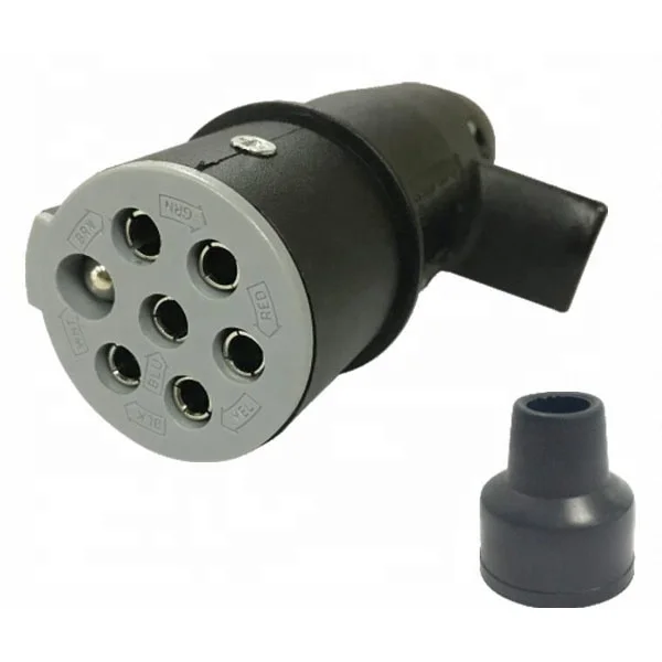 hot item 24v 7way pin to 7way pin plug  adapter european trailer connector set with spiral cable