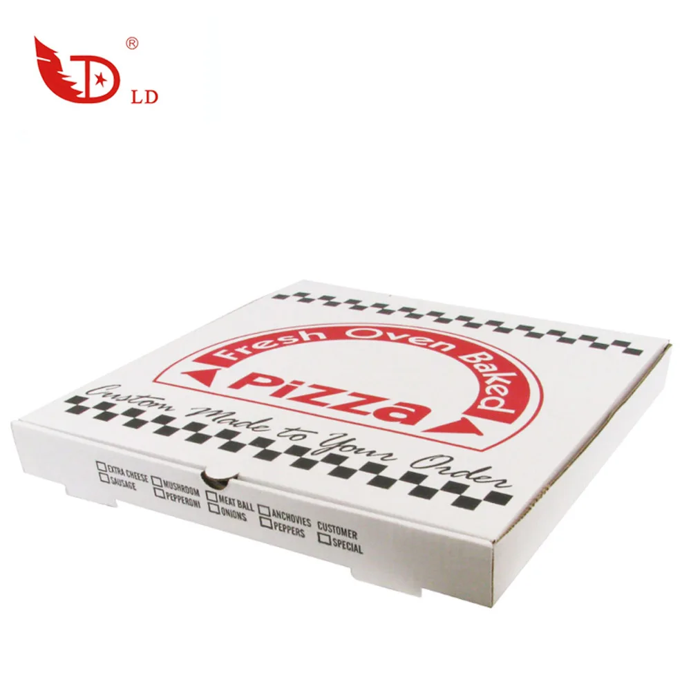 High quality fast food packaging boxes personalized pizza box, bulk rectangular pizza boxes