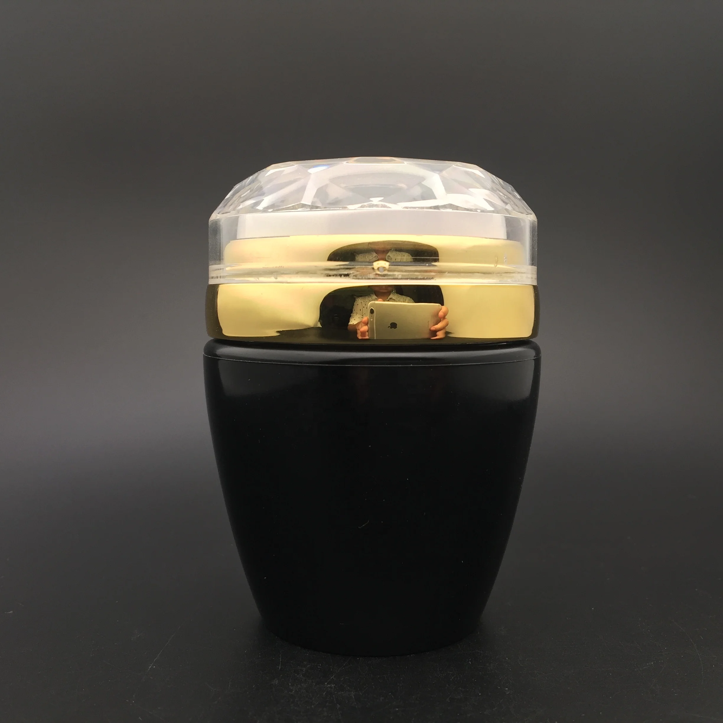 30g 50g luxury acrylic black and gold cosmetic cream airless jar
