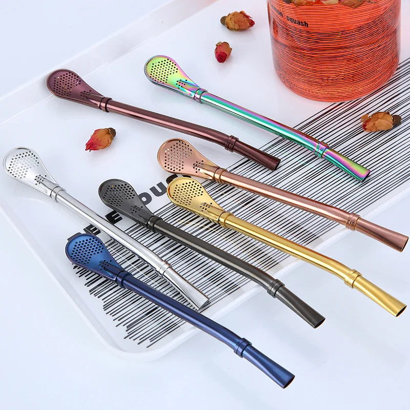 Пищевой класс красочная нержавеющая сталь Yerba Mate чай Bombilla Питьевая соломка с фильтром