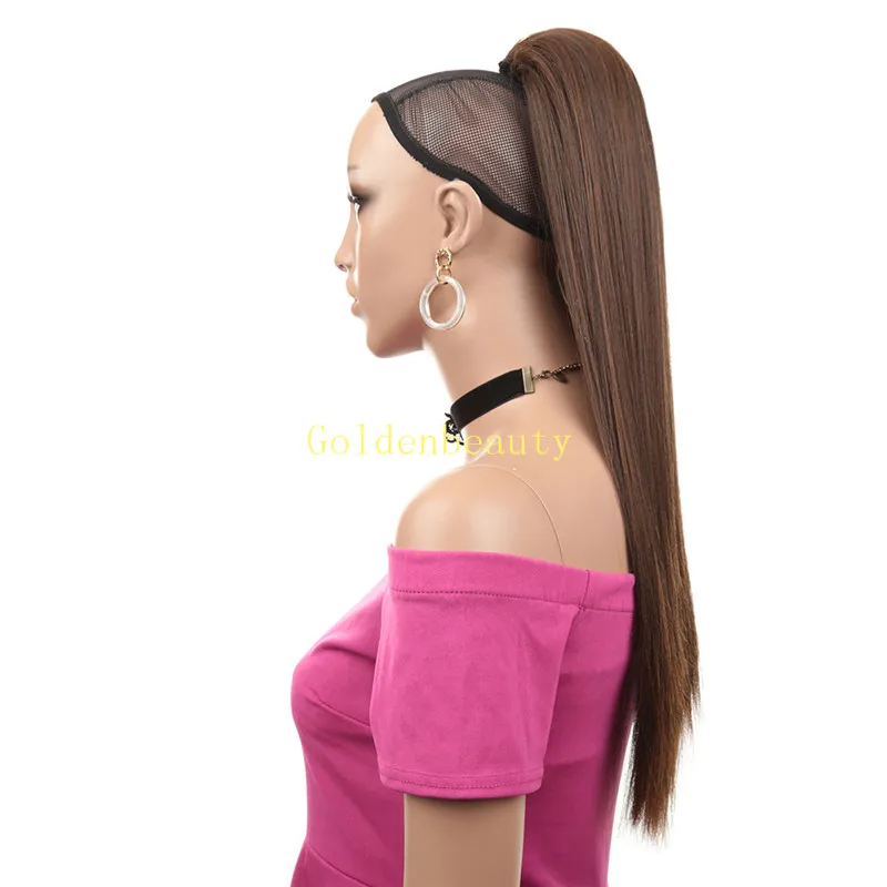 Накладные синтетические волосы на шнурке, 24 дюйма, прямая накладка Yaki, женские шиньоны