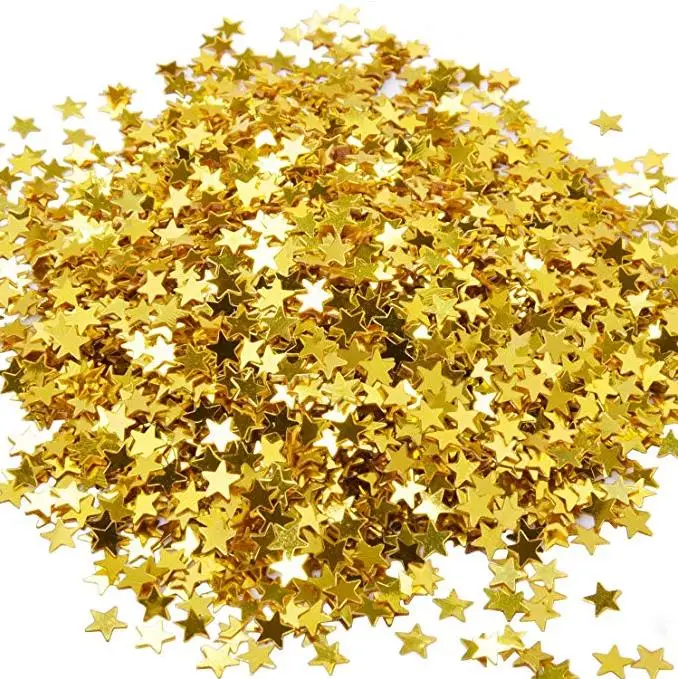 Gold Star  Glitter Metallic Foil Stars Sequin Table Confetti for Party Wedding Festival Decorations