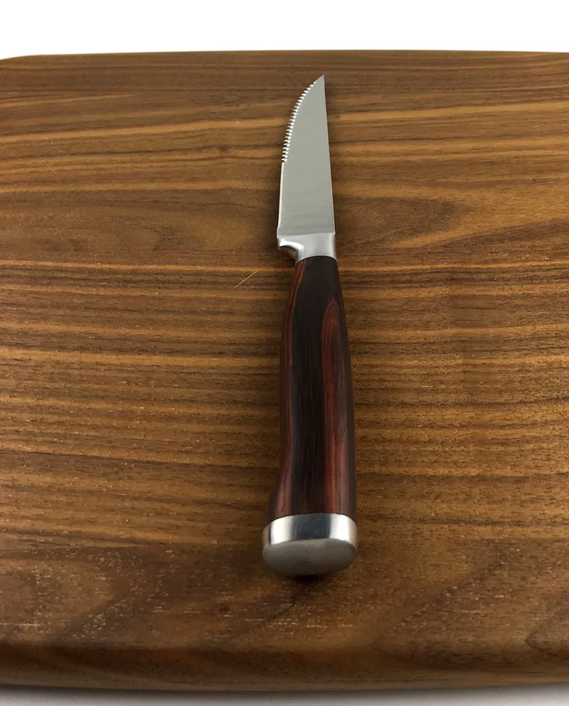 
6Pcs Black Wood Handle Stainless Steel Steak Knife 