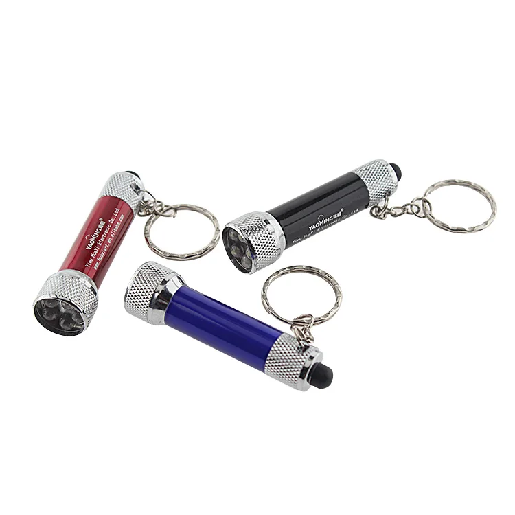 Promotional Gifts 3 LED Small Custom Mini Flashlight Keychain With Key chain