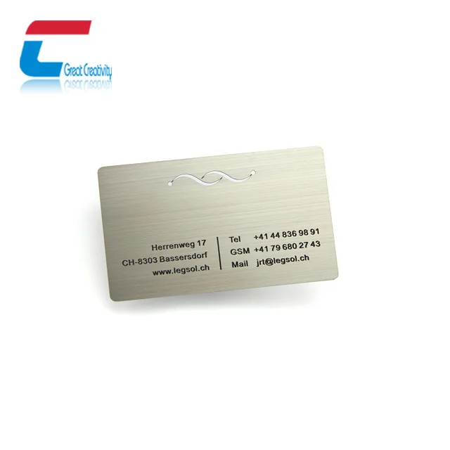 Metal blank business card stainless steel loyalty cards