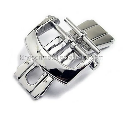 18mm 22mm Watch deployment clasp for a leather strap