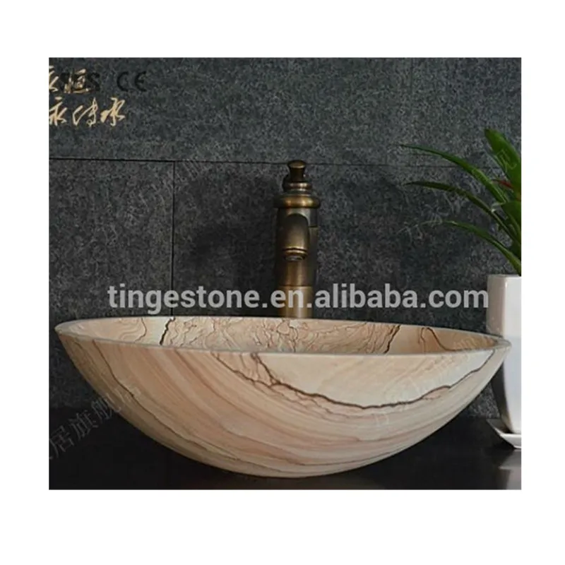 
High Quality Wooden Yellow Sandstone Countertop For Sale 
