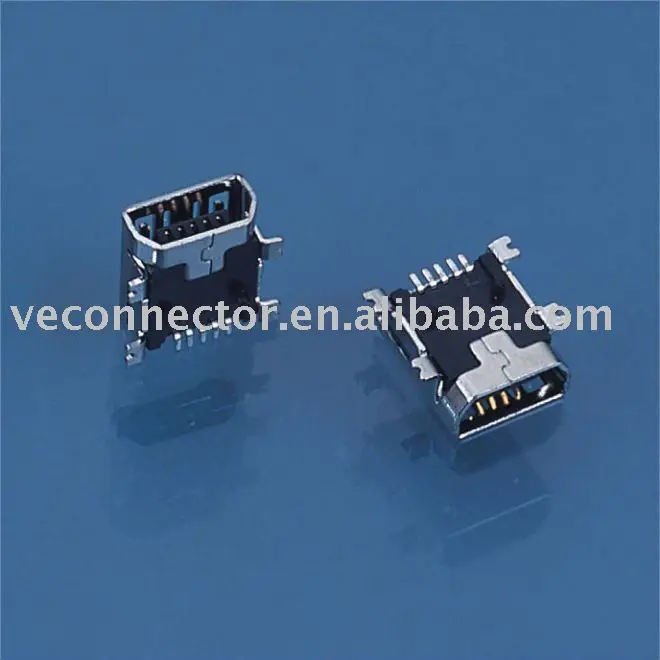 5PIN B type female SMD mini USB connector