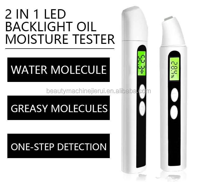 Digital Skin Care Facial Face Moisture Analyzer Cheaker Monitor Tester Moisture Oil Sensor Pen 2 in 1 Detector With LCD Display