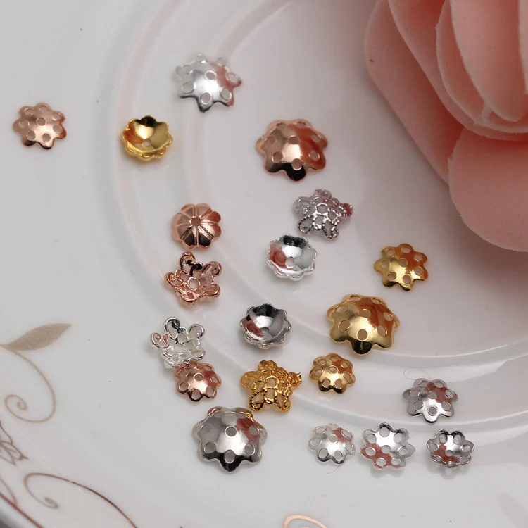 XD P277 Many Colors Charm 925 Sterling Silver Bead Caps 5mm 6mm 8mm