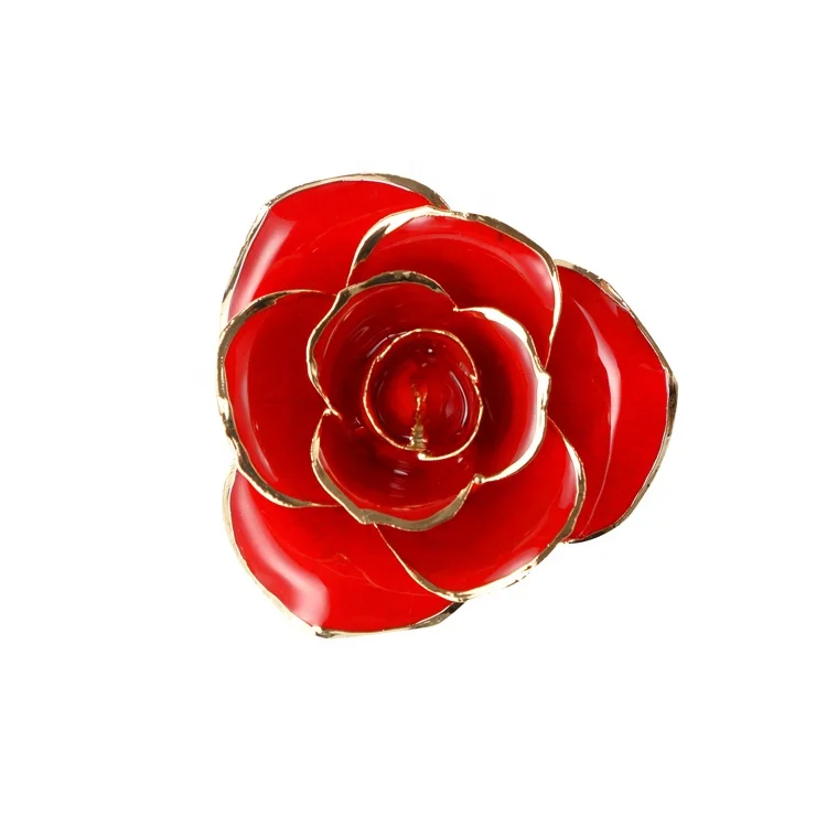 hot manufacture supply 24K gold plated real preserved fresh rose gold rose  for Valentines Day Direct Factory Wholesale