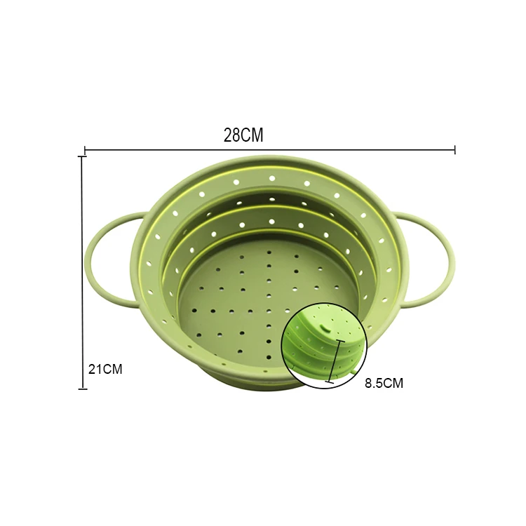 Heat Resistant Foldable Silicone Colander Folding Silicone Strainer Eco-friendly High Quality Houseware Collapsible