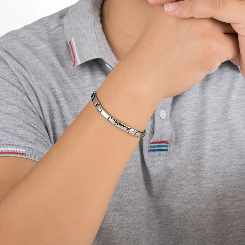 Оптовая продажа, индивидуальный мужской биомагнитный германиевый титановый магнитный браслет для здоровья, биомагнитный энергетический камень