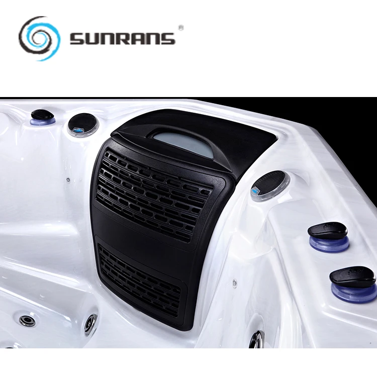 Sunrans 6 Person Whirlpool Massage Spa Bathtub Outdoor Acrylic Luxury Hot Tub For Backyard With Touchscreen Panel
